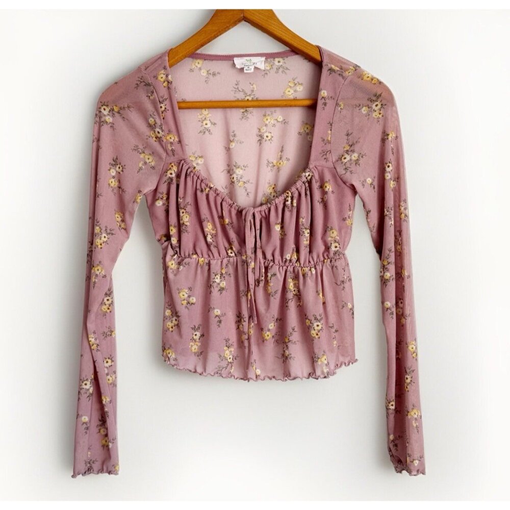 Live In The Moment Milkmaid Mauve Babydoll Top Medium Cottagecore Coquette